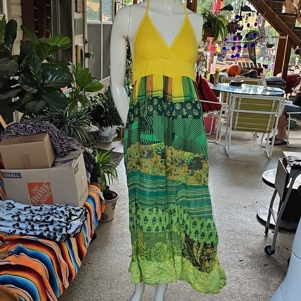 Lapogee Summery Cotton Flowery Halter Top Dress India Size Medium